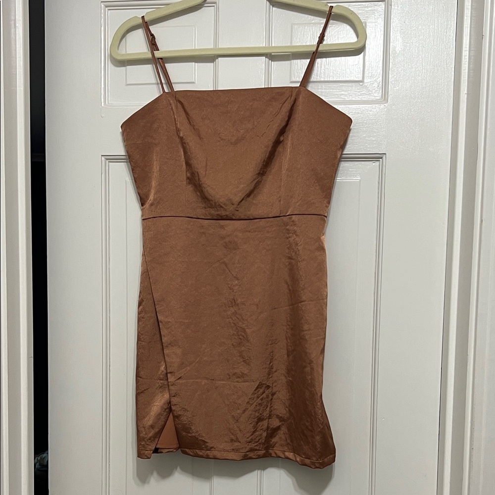 Superdown Copper Spaghetti Strap Dress